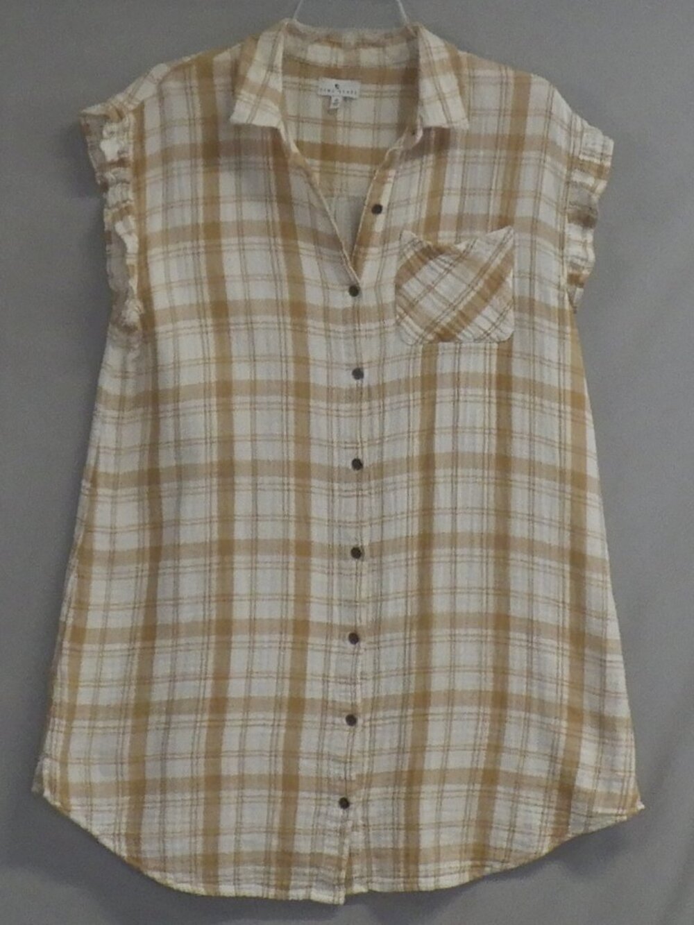 True Craft Plaid Short Sleeve Tunic/Shirt Dress A640